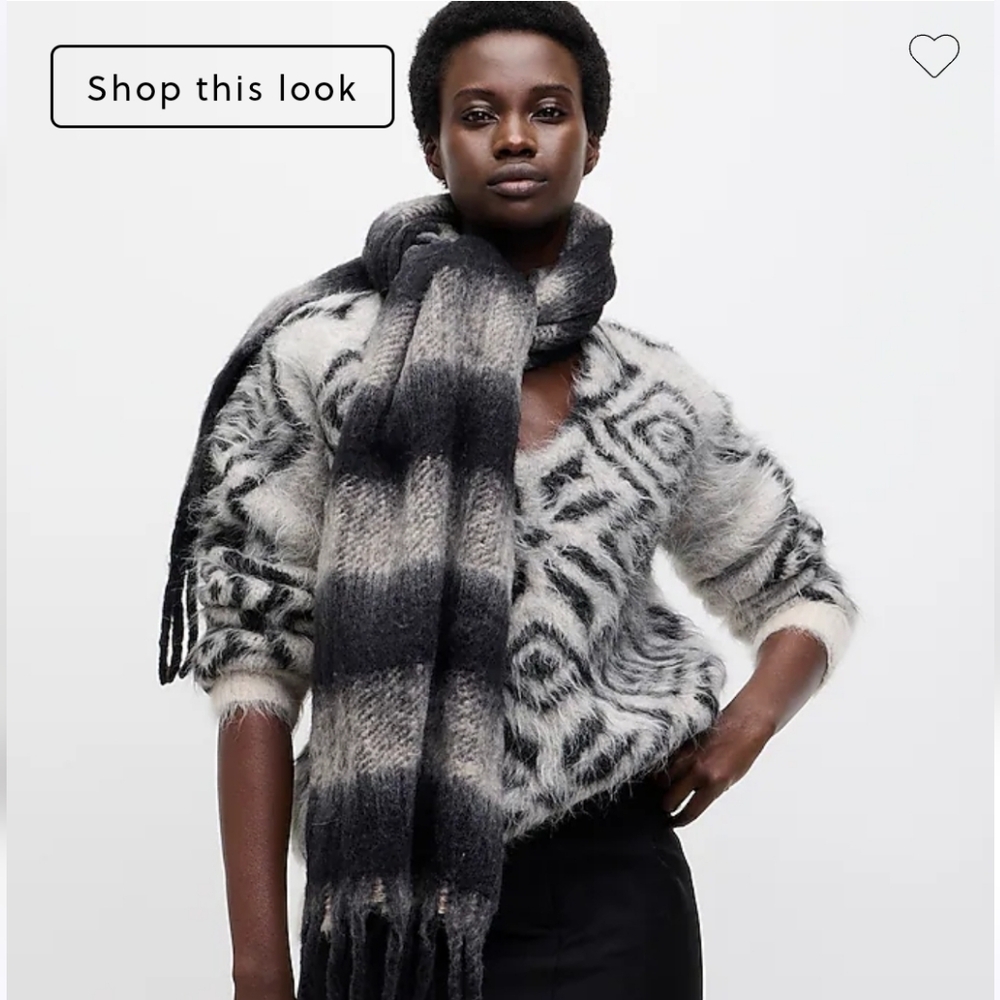J. Crew Brushed Striped Scarf